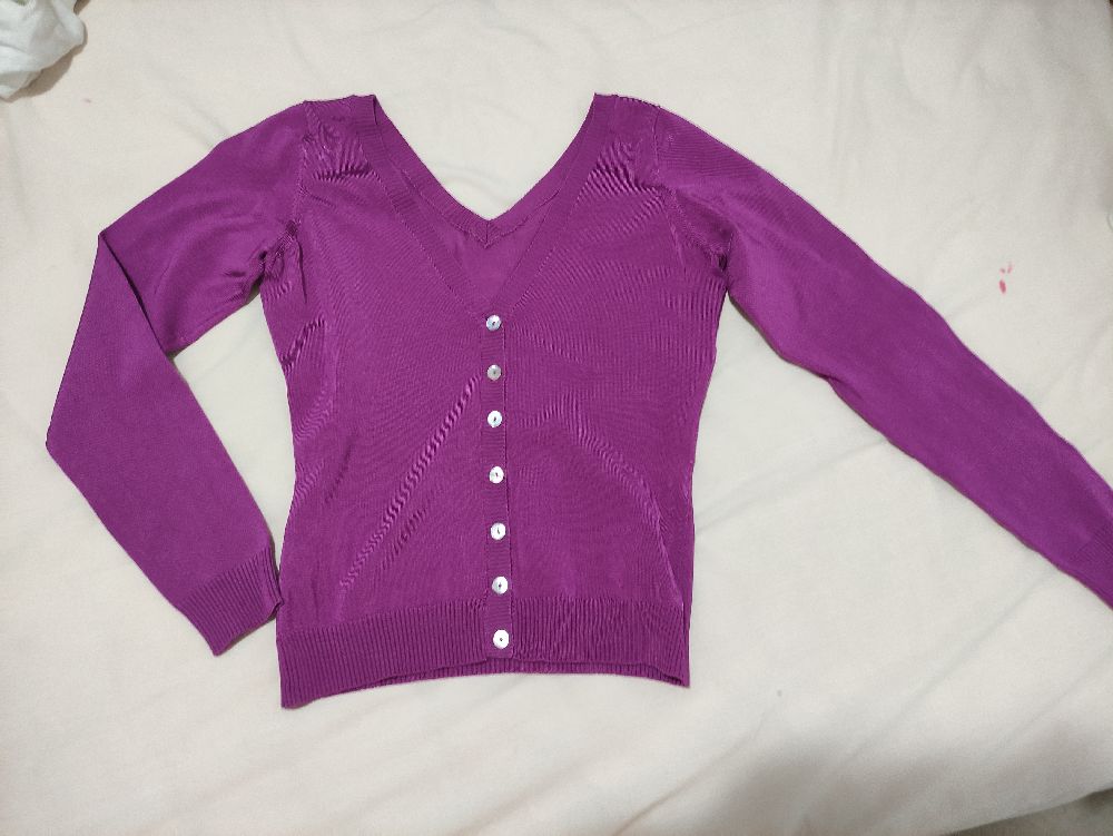 Pull gilet violet