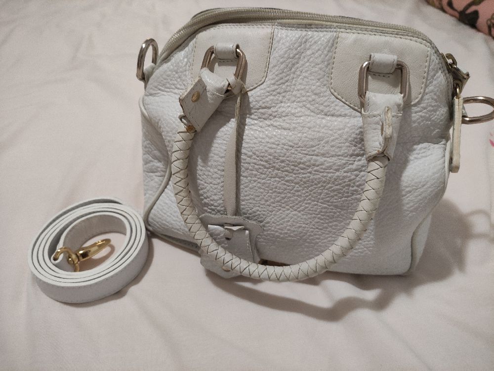 Sac CRK vrai cuir blanc