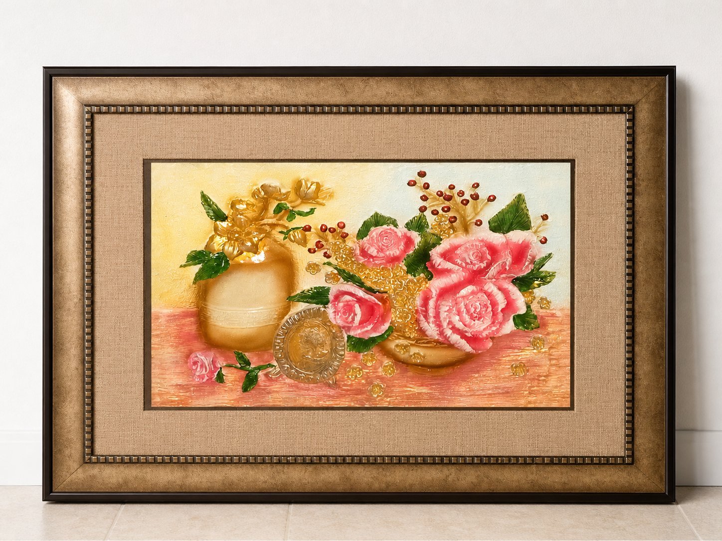 Tableau décoratif encadré – Composition florale élégante 🌸