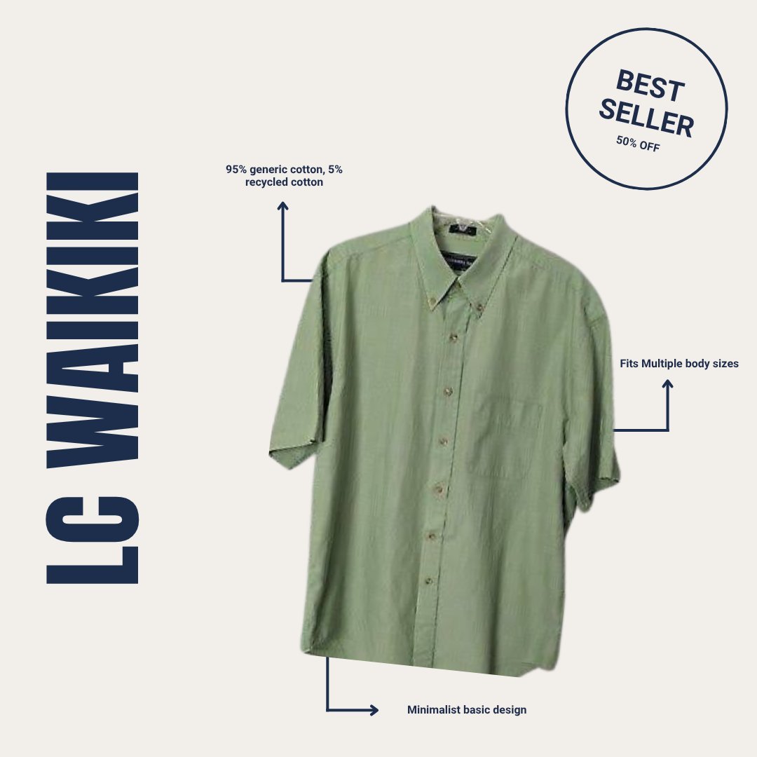 💚 LC Waikiki Men’s Green Shirt 👔 Casual & Easy Style 🌿