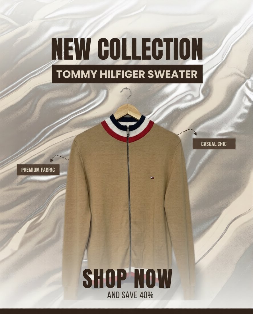 Tommy Hilfiger Global Stripe Zip Sweater👌✨