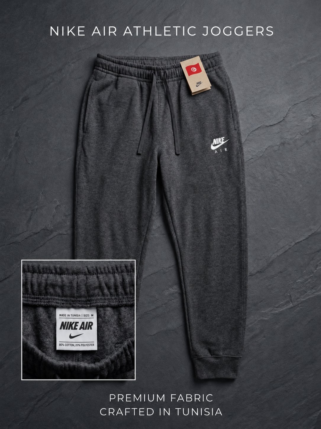 Jogging Nike Air Premium – Gris Anthracite (Made in Tunisia)