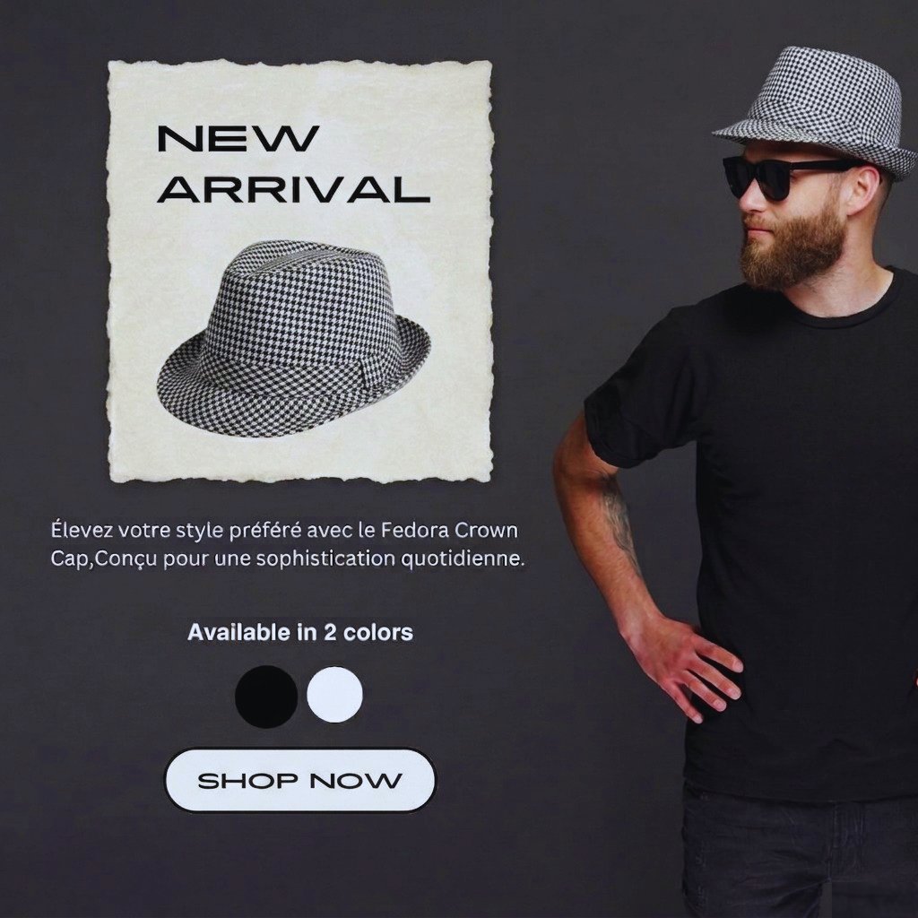 LE CHIC ABSOLU VOTRE FÉDORA CROWN CAP