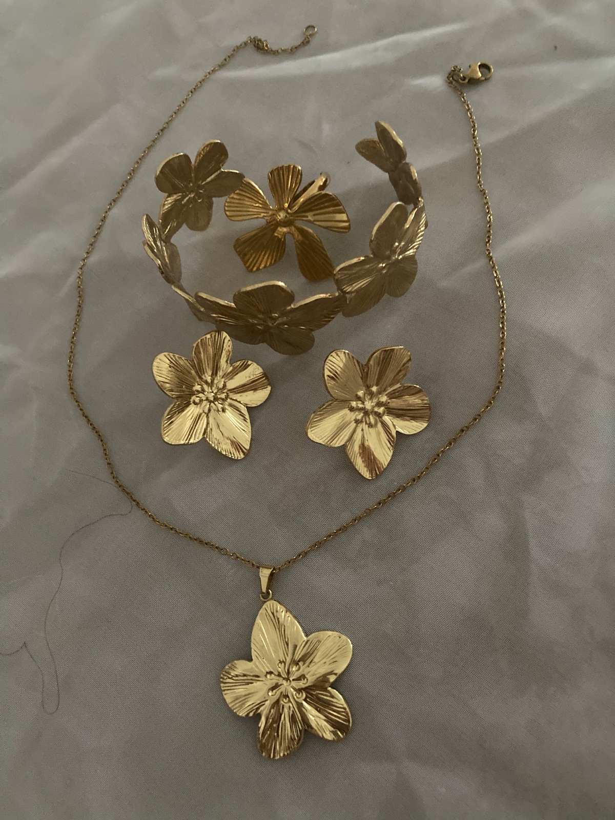 Collier stainless fleur 5 pieces