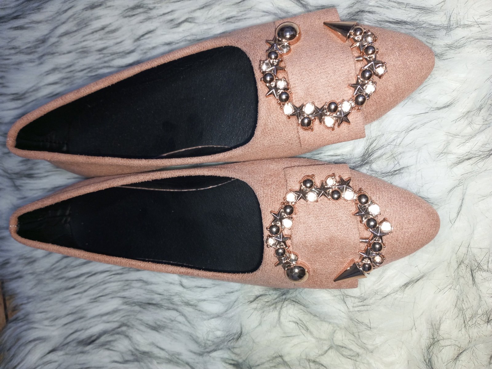 Ballerines avec boucle en strass 
