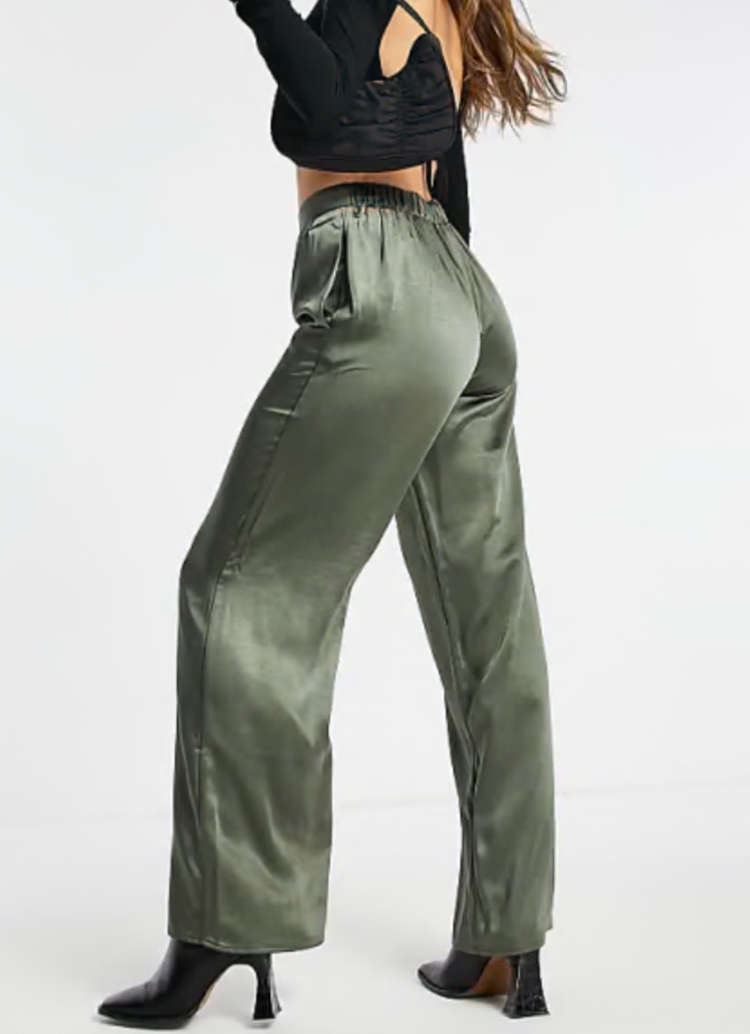 Pantalon large satin 