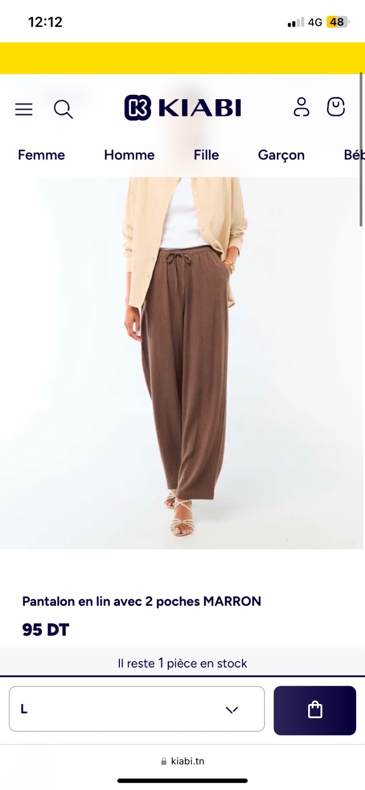 Pantalon lin kiabi 