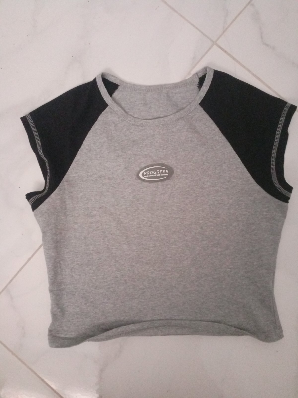 Gray top with black details 