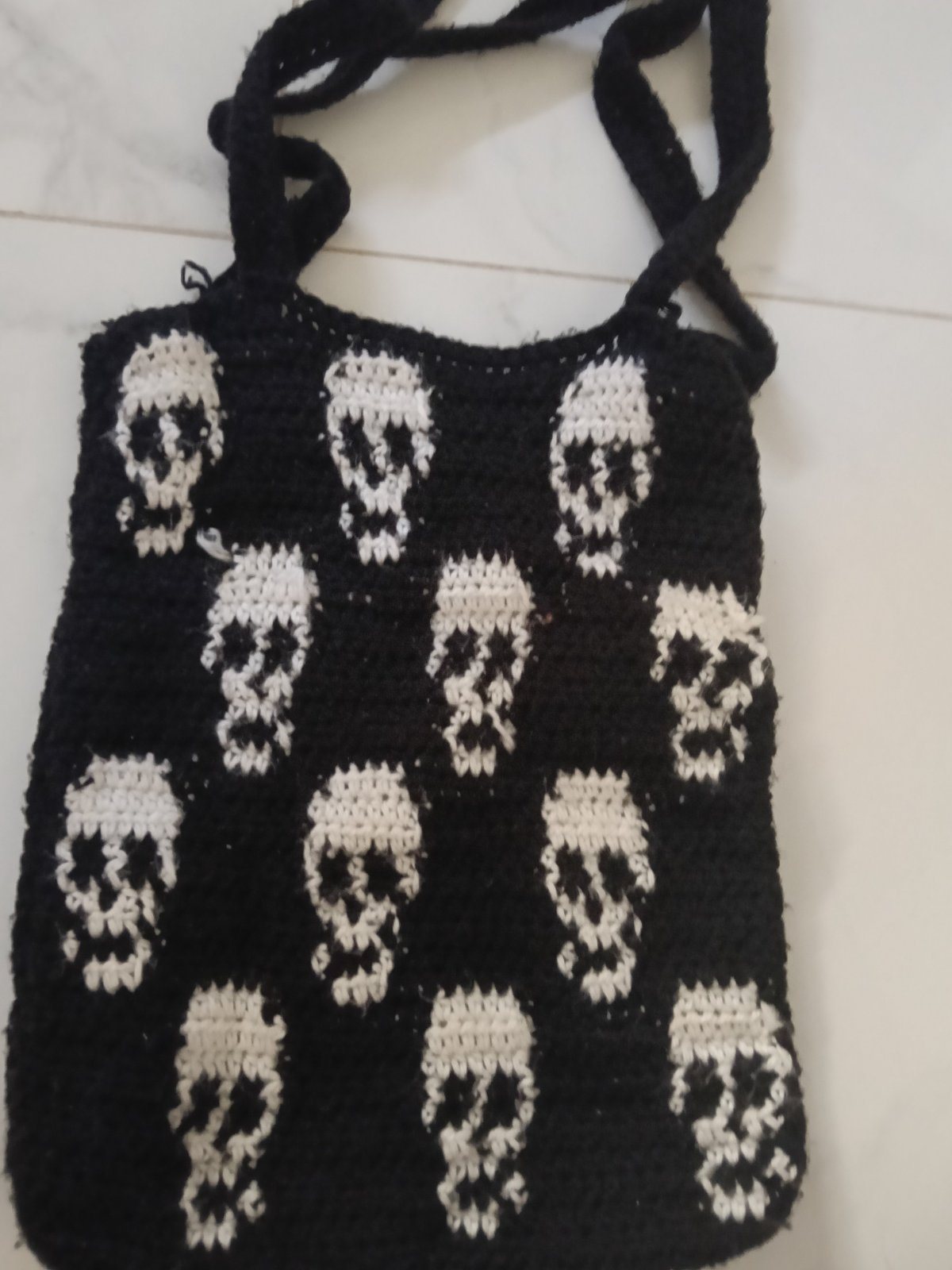 Crochet skeleton totebag