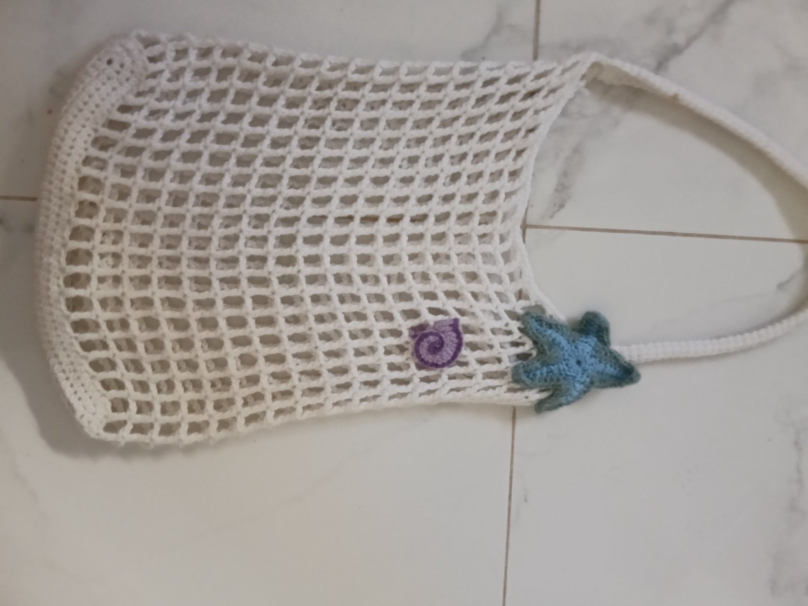 Crochet mesh beach bag