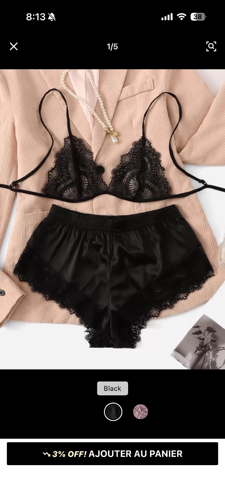 Un set de lingerie noir tres confirtable à porter