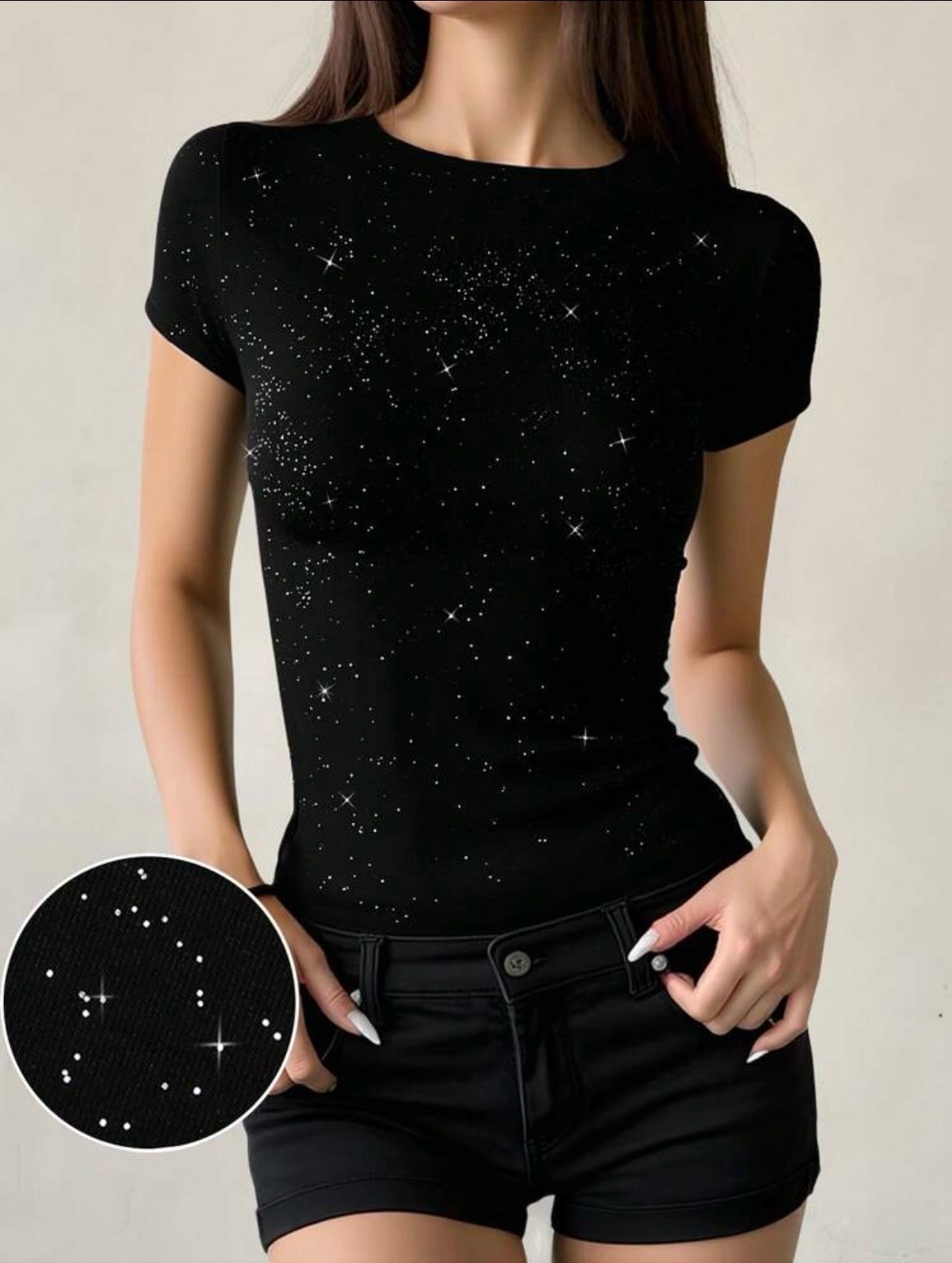 Top bling bling noir