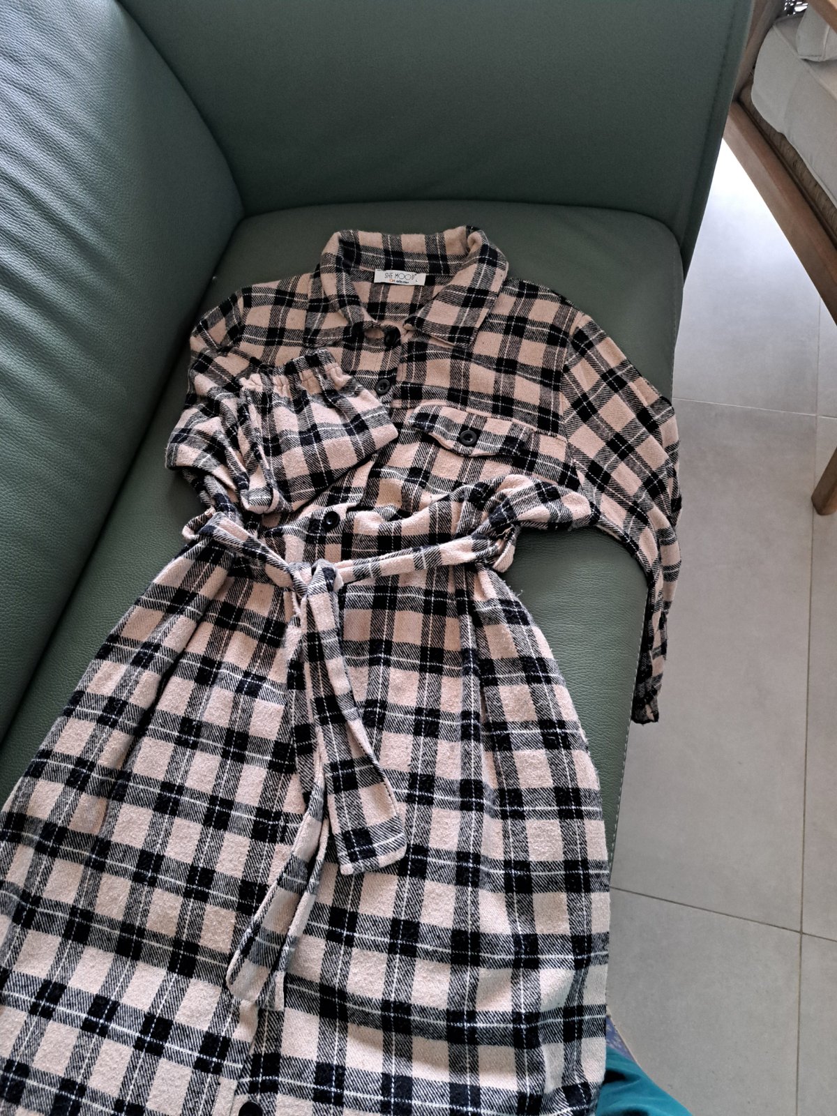 Gilet écossé maxi 