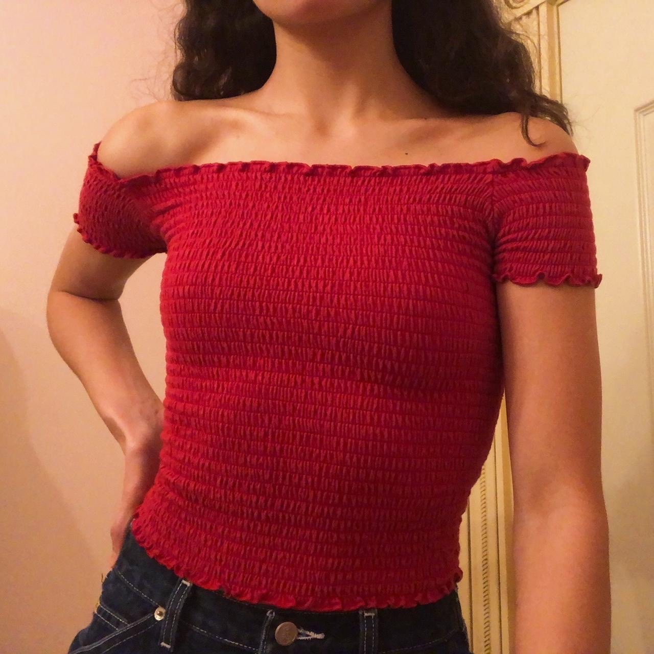 Haut smocké off shoulder Hollister ❤️ Taille L 