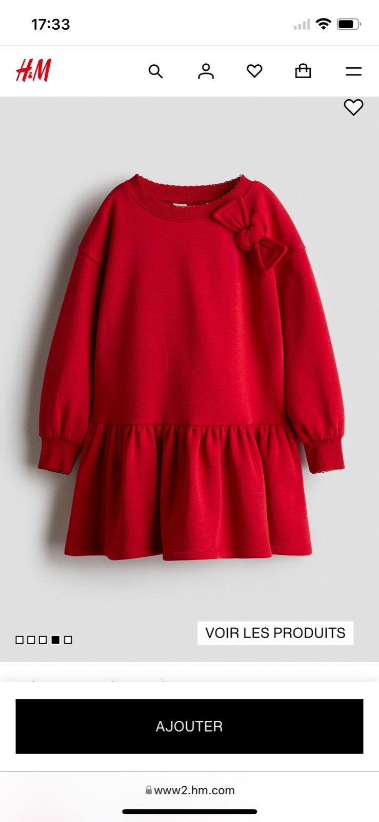 Robe fille en rouge 