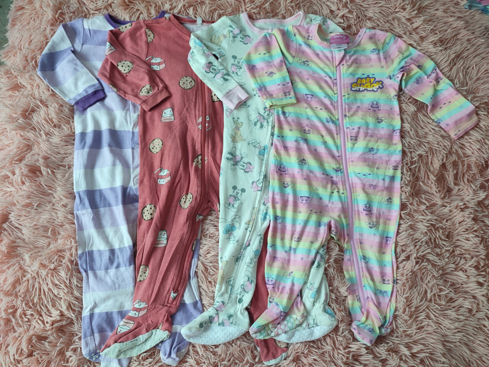 Ensemble de 4 grenouillères bébé fille 12M