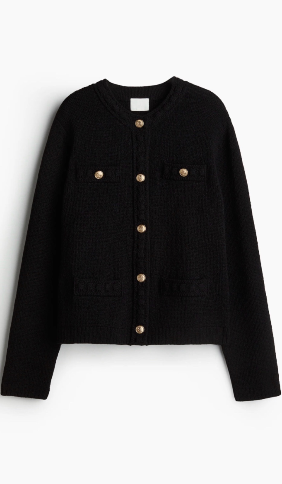 GILET NOIR COURT EN MAILLE TEXTURÉE