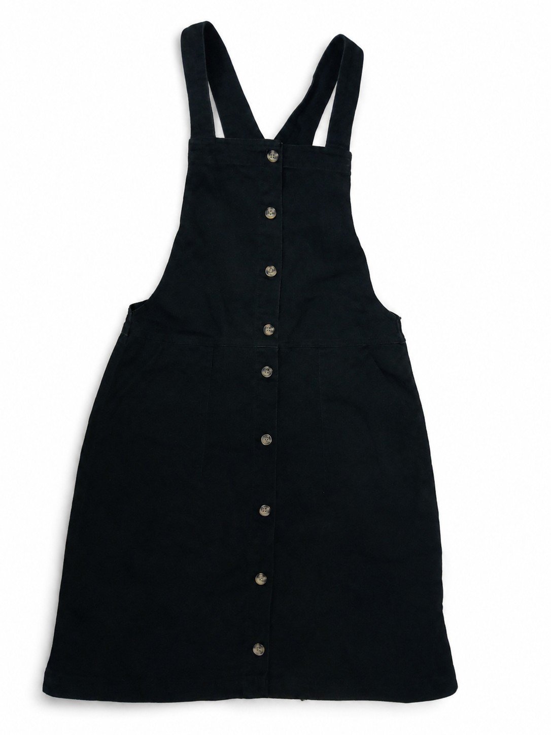 Robe en jean noire à bretelles
