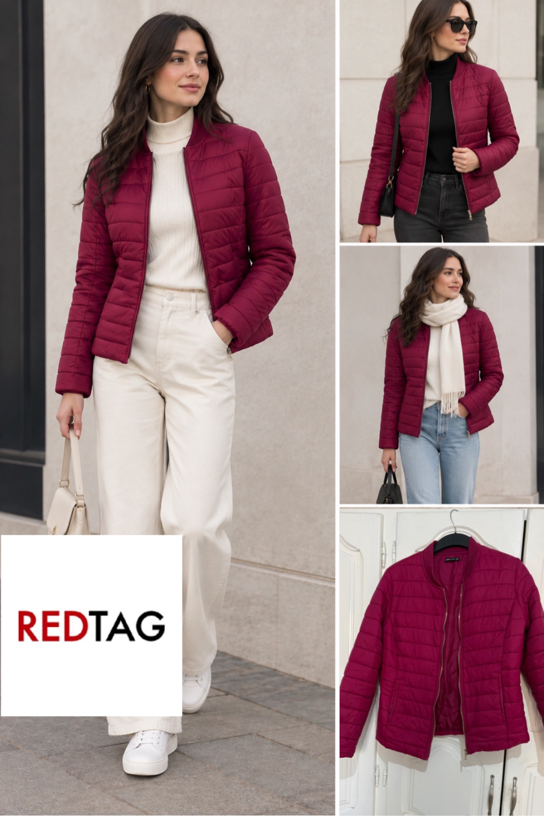Veste matelassée bordeaux – Très bon état 🍷