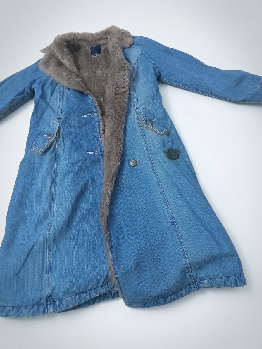 Manteau jeans a l'intérieur fourrure 