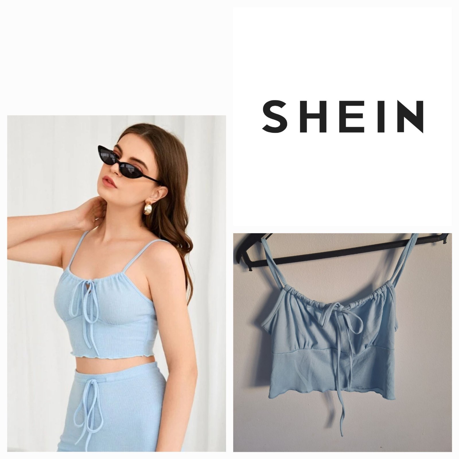 Top shein blue ciel 