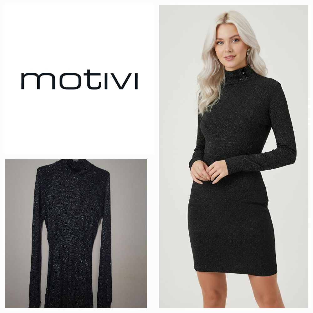 Robe courte en maille à manches longues