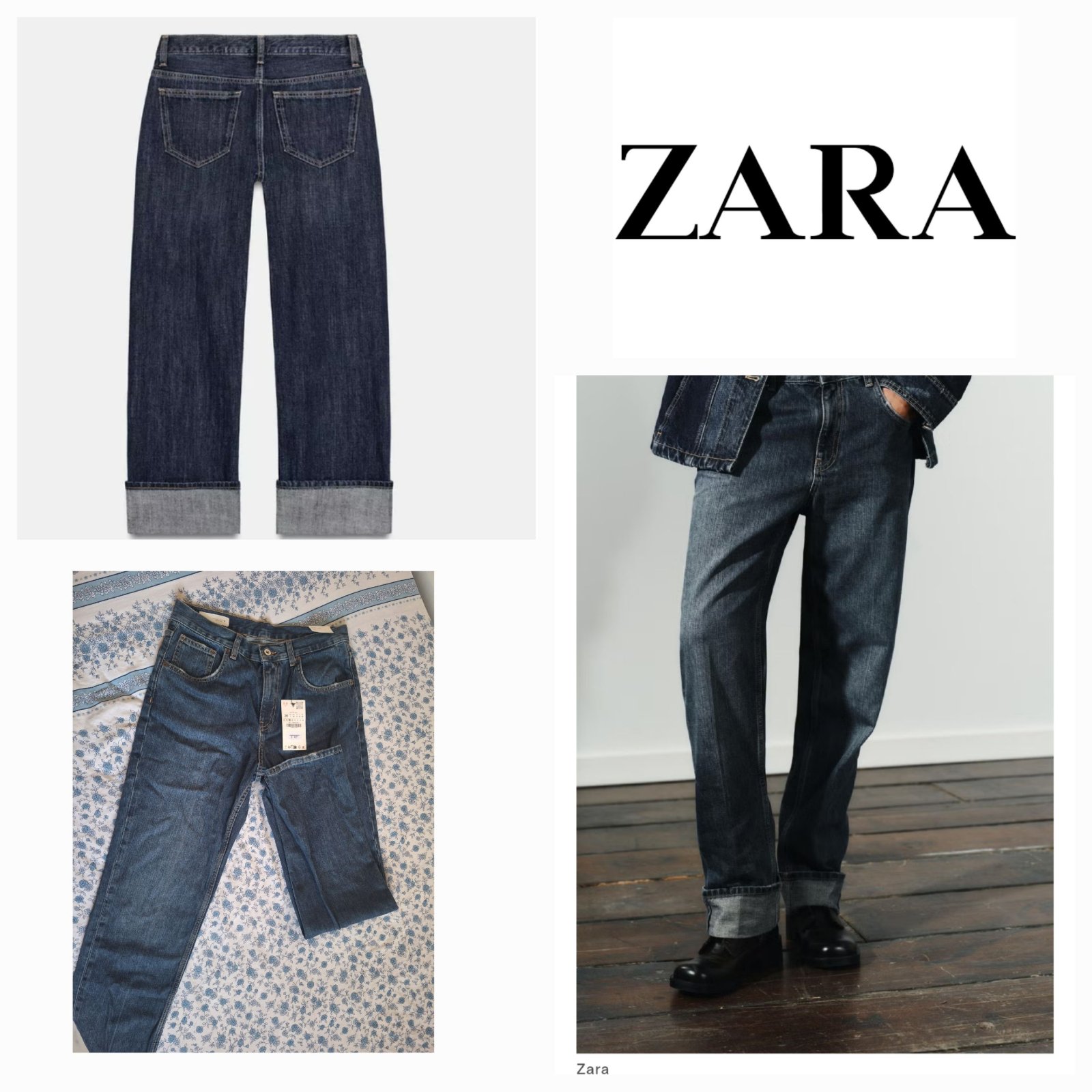 Jeans zara straight fold up