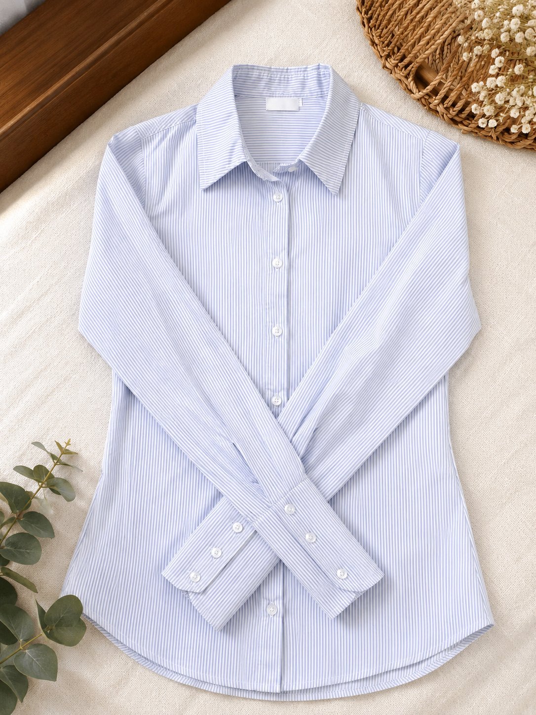 Chemise Cache Cache rayée bleu clair et blanc
