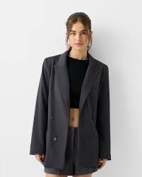 Blazer gris foncé bershka