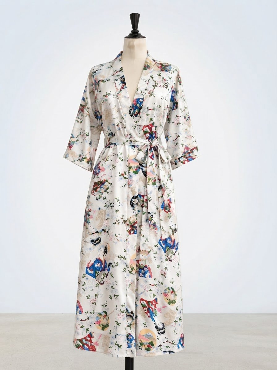 Robe de chambre satinée 