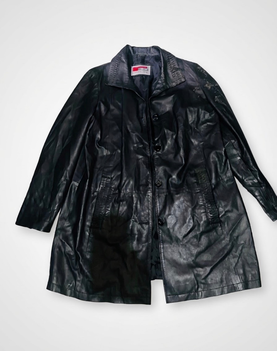 Veste long pour femme en cuir