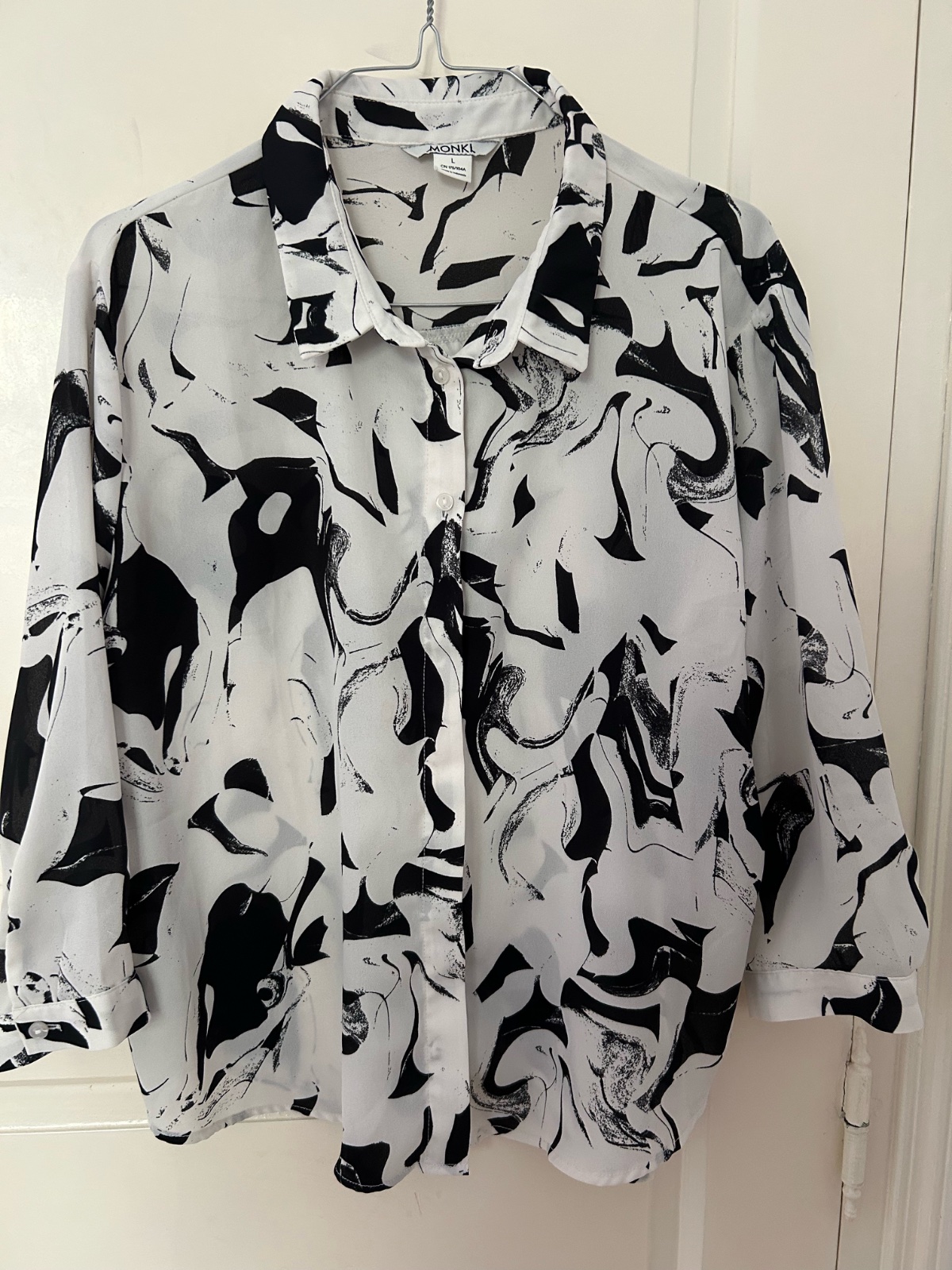 Chemise noir et blanc marbre 