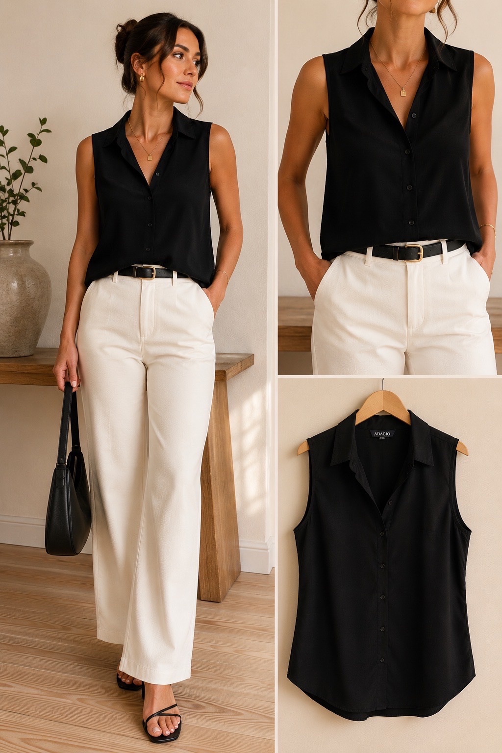 Chemise noir sans manches trop stylé 