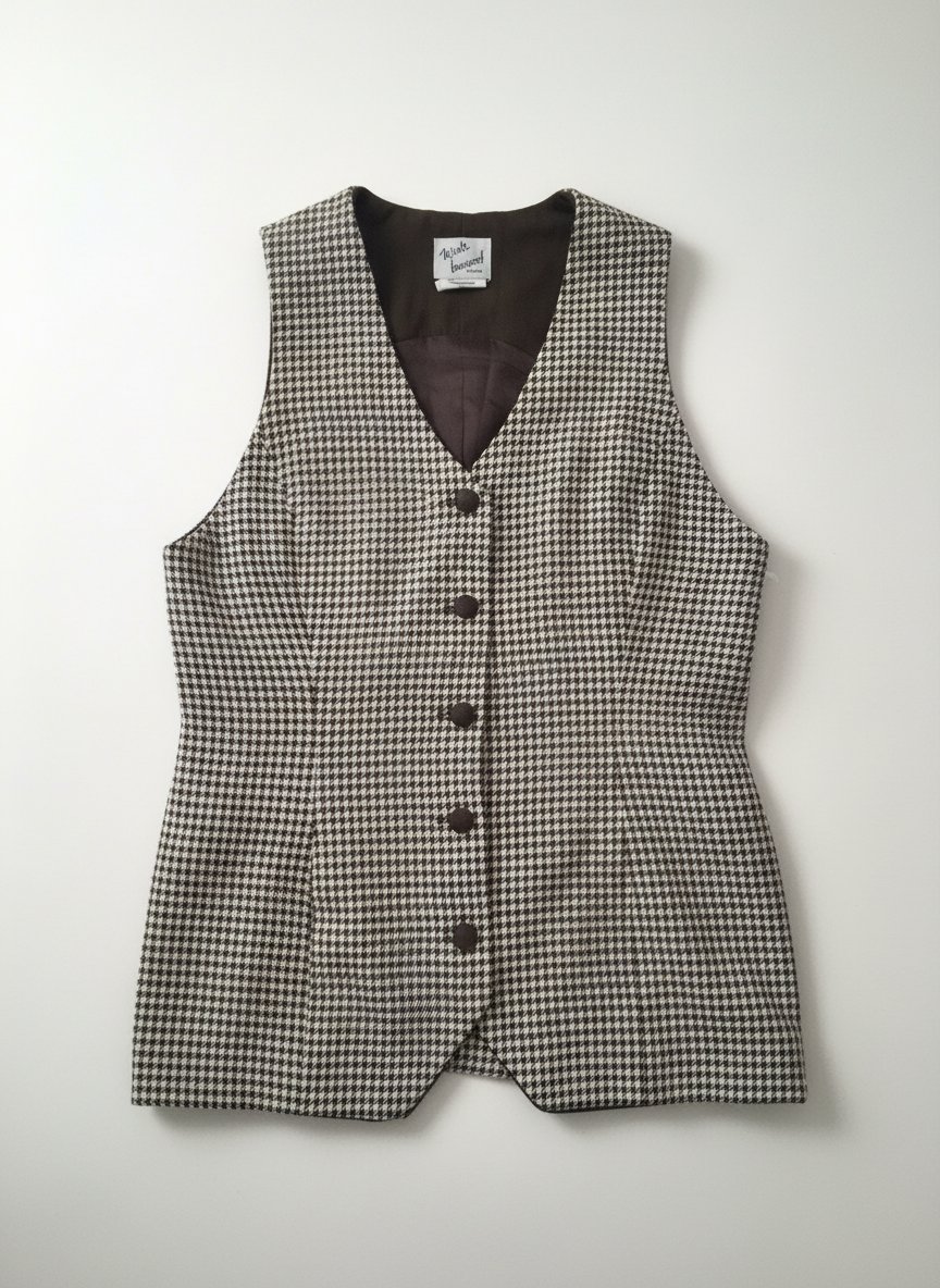 Jacket pied de poule sans manche 