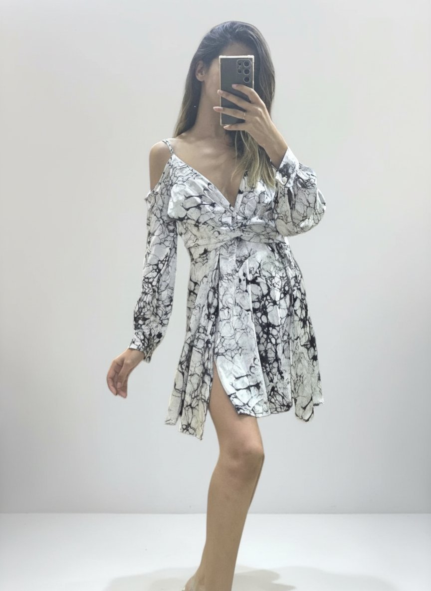 Robe marbrée