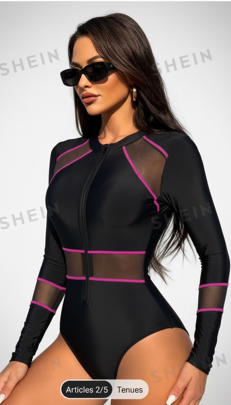 Maillot de bain 2 pièces SHEIN (Bodysuit + Jupe-short) – Neuf