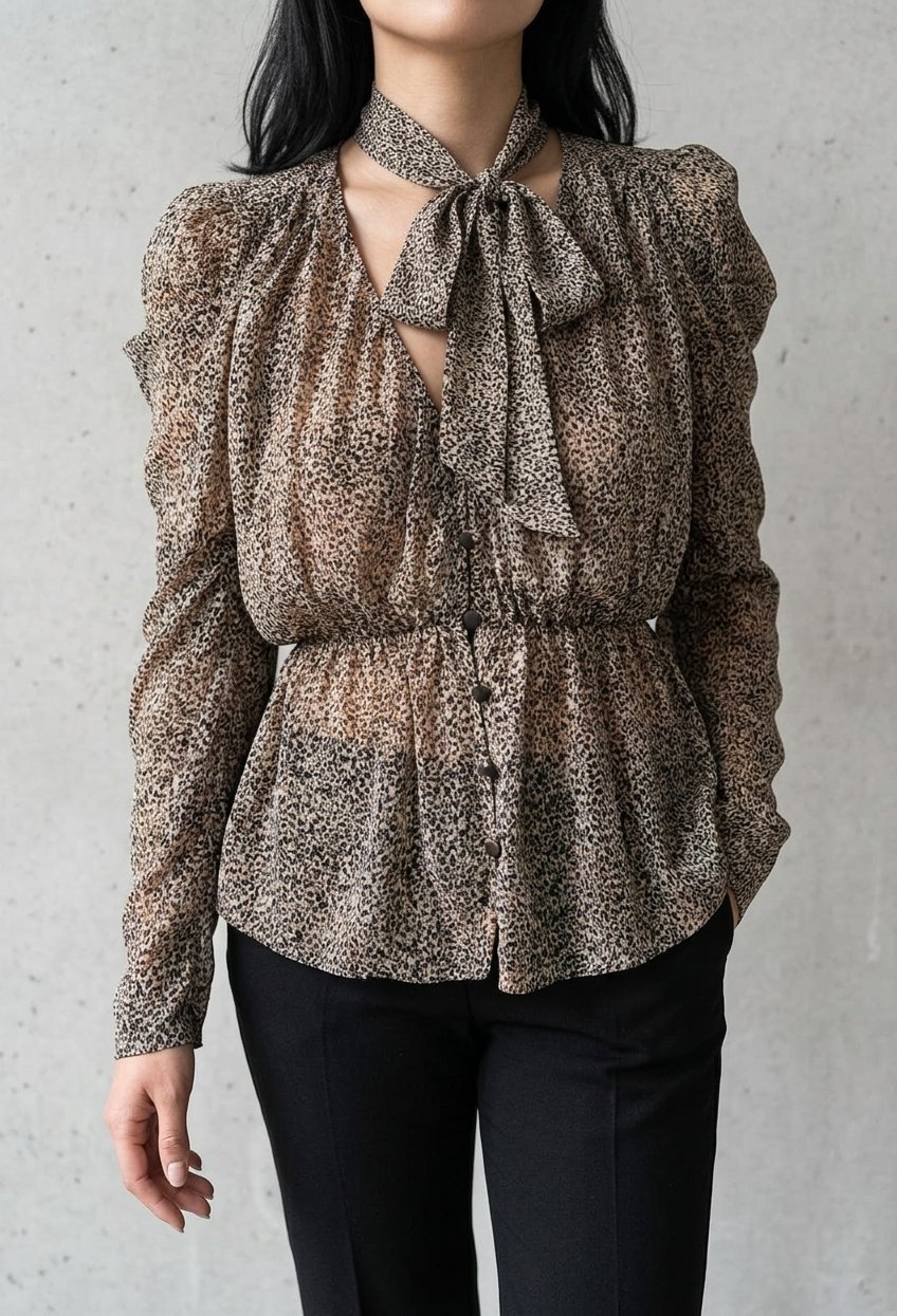 Chemise Zara fluide à motif léopard 
