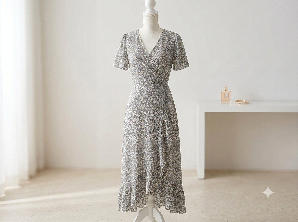 Robe porte-feuille fleurie