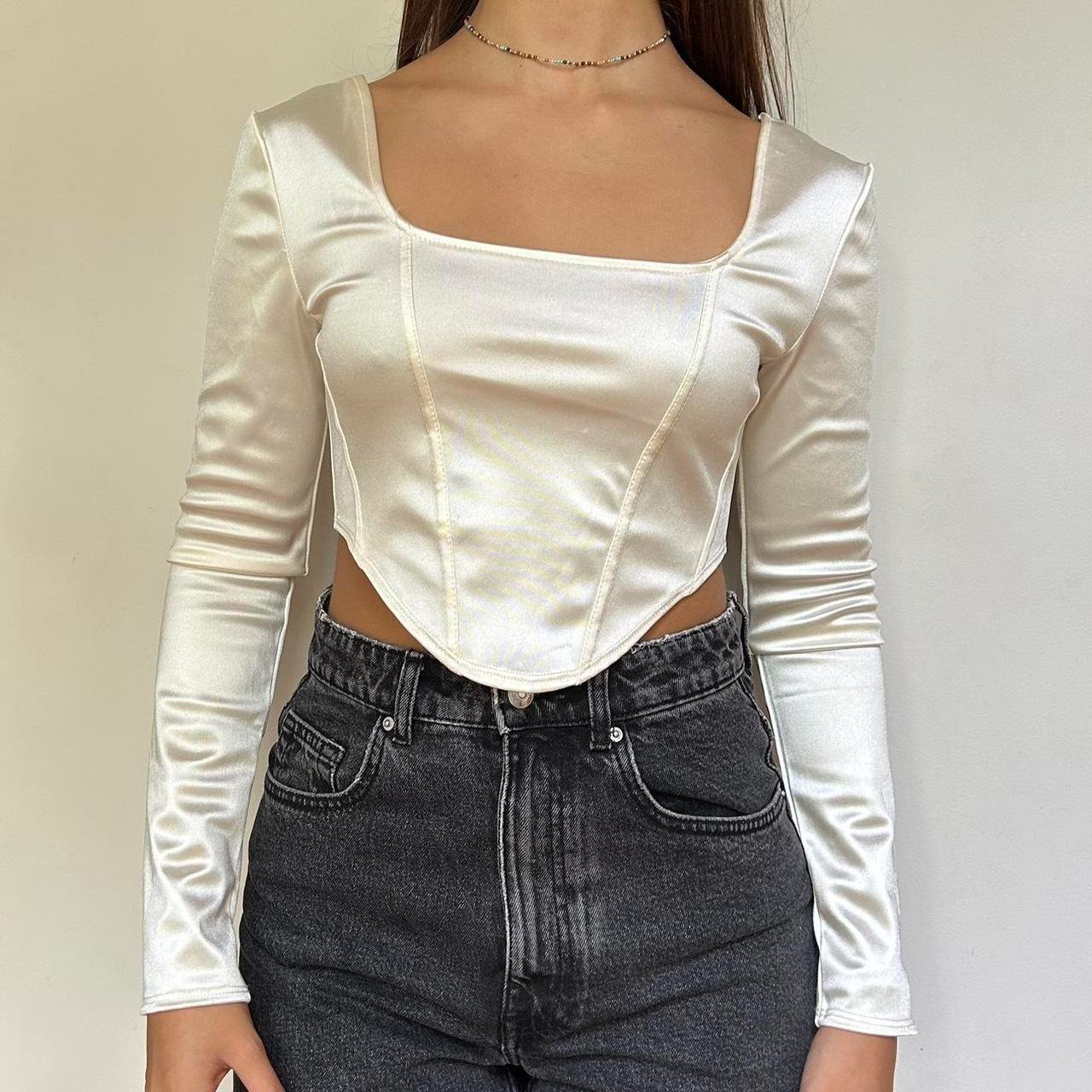 Haut satiné H&M blanc cassé 🤍