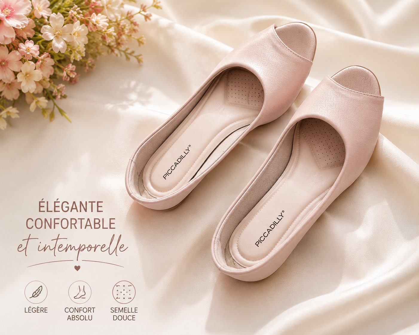 Chaussure femme élégante couleur nude, très confortable et élégant 