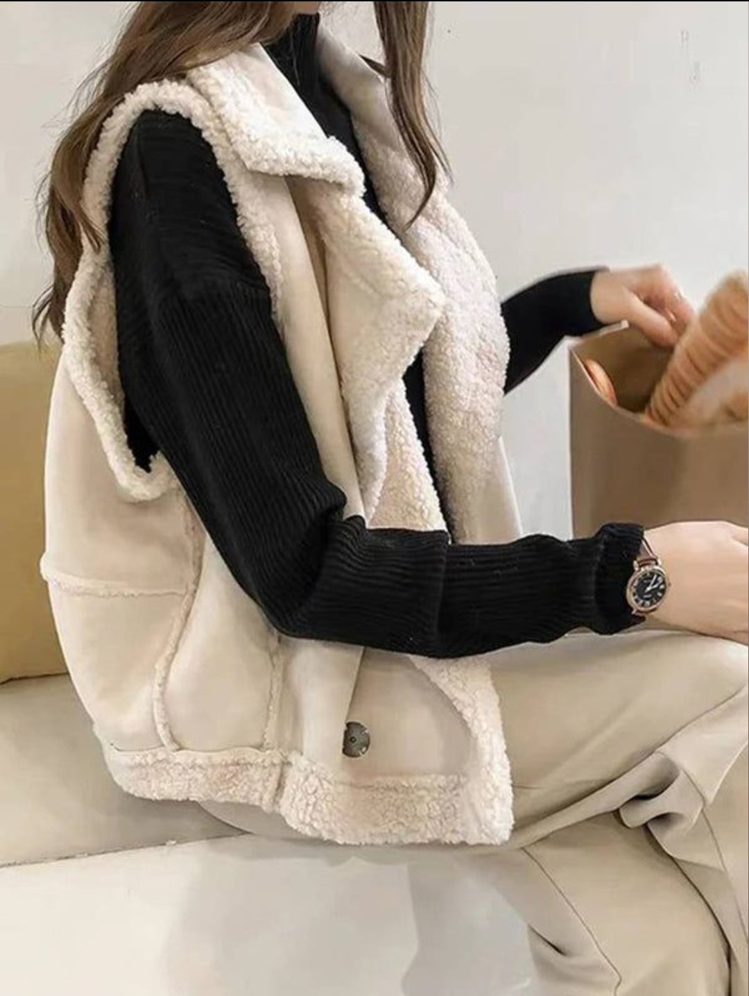 Sans manches beige 