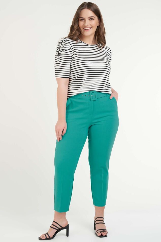 Pantalon turquoise taille haute 