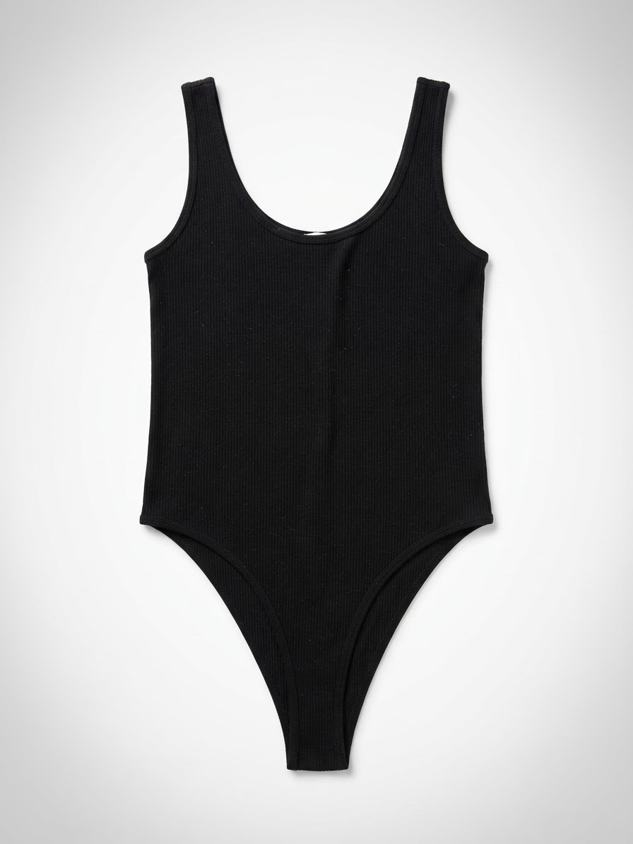  Zara BODYSUIT noir 🖤- Taille XS ama ylabes 7atta M (tissu côtelé extensible lycra)