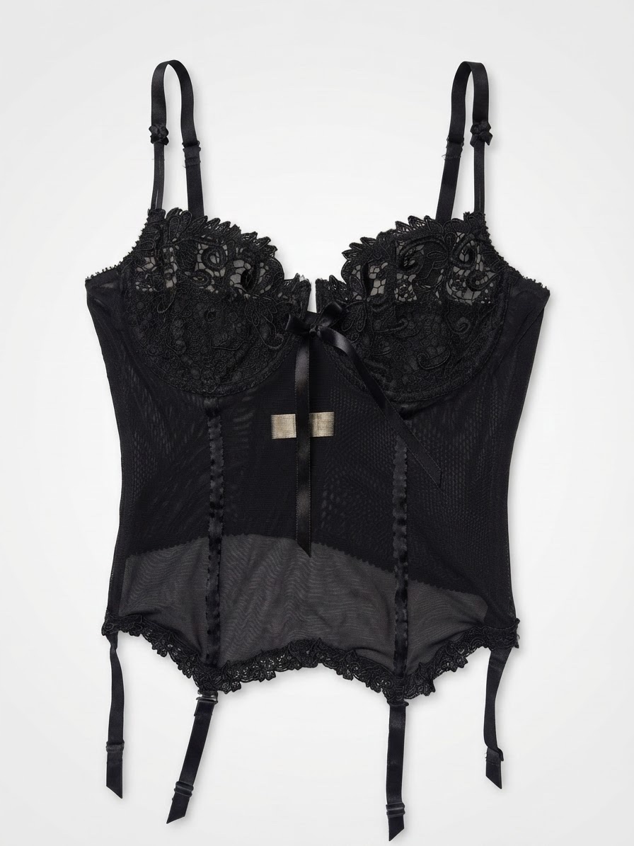 Corsset noir en dentelle importé