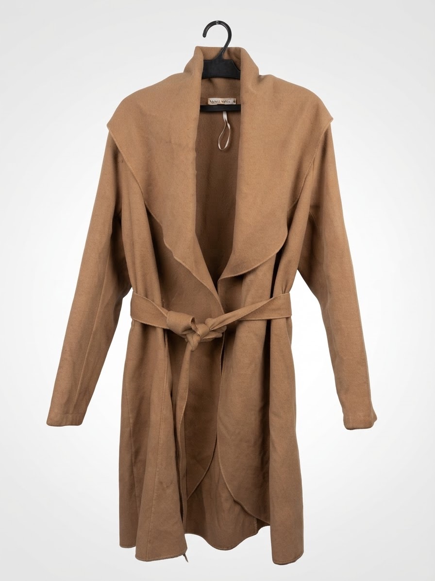 🤎 Manteau Long à Col Châle - Couleur Camel - Taille M