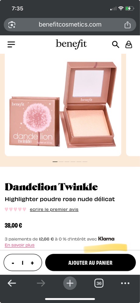 Highliter dandelion benifit en tres bon etat