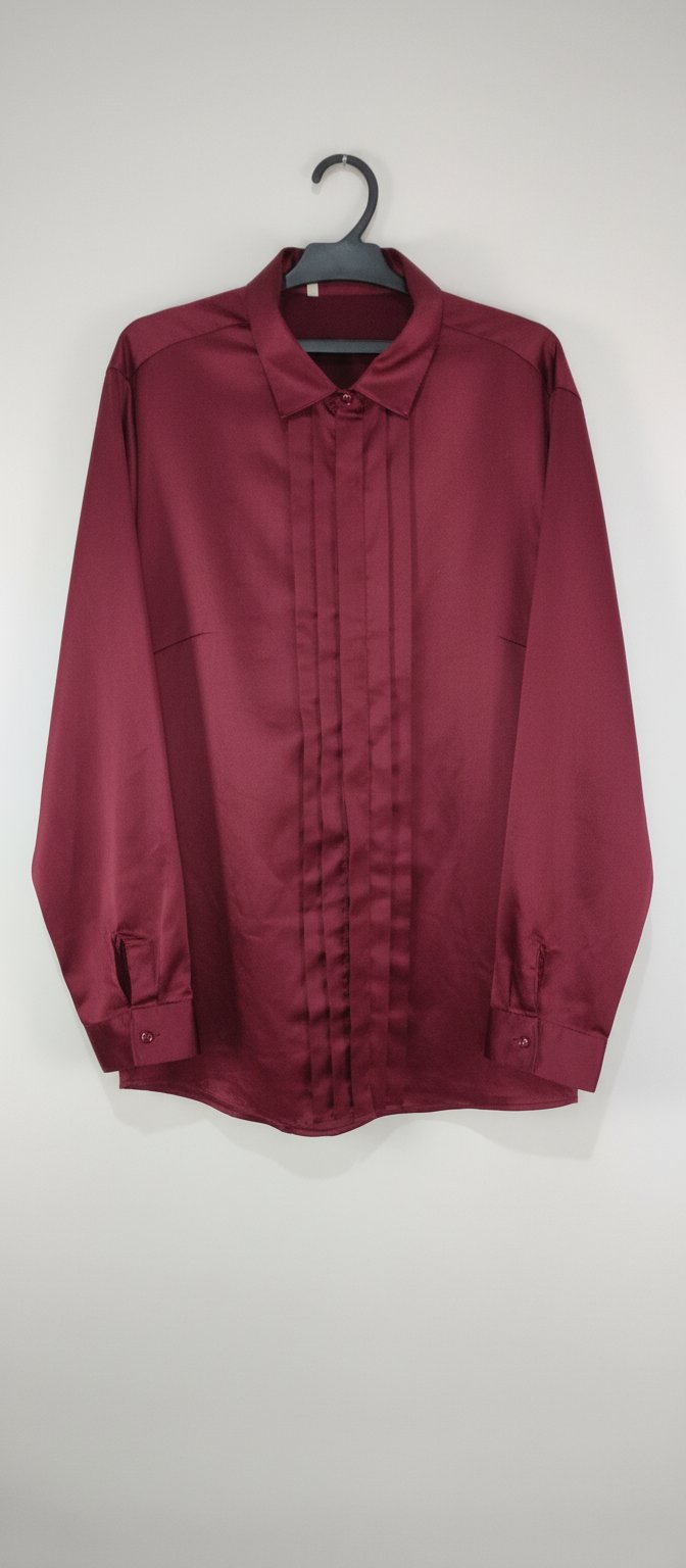 Chemise satiné burgundy 