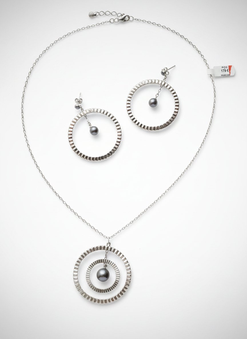 Collier et boucles d'oreilles en acier inoxydable