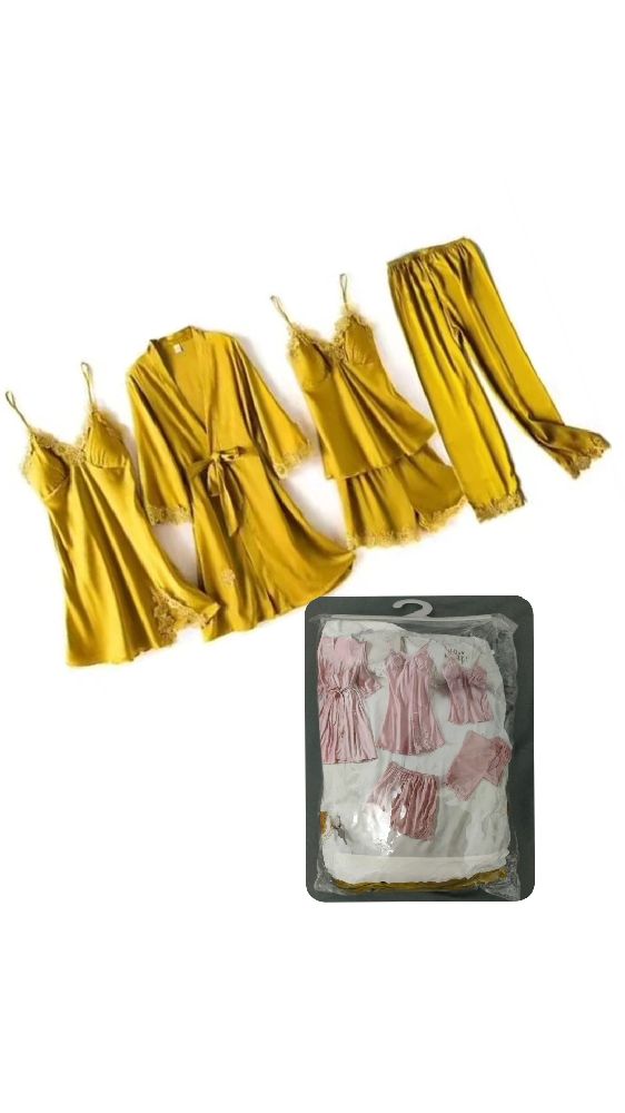 parure pyjamas satin 5 pièces neuf dans l'emballage 