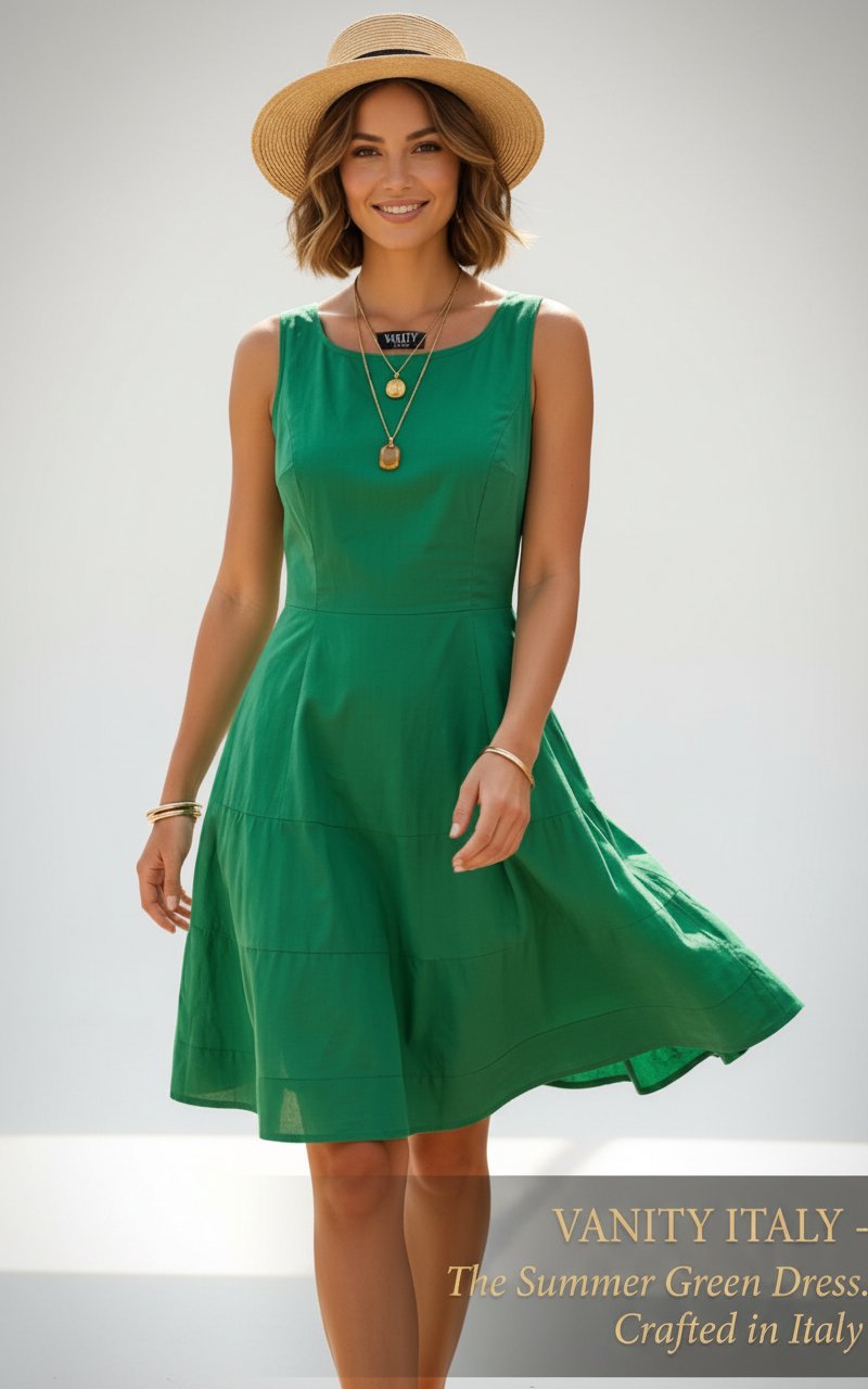  robe verte à volants de la marque VANITY 